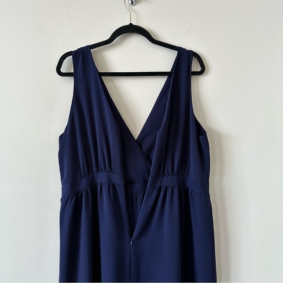 Park & Fifth- Navy Wrap Front Midi Dress (Size:14) - Picture 5 of 10